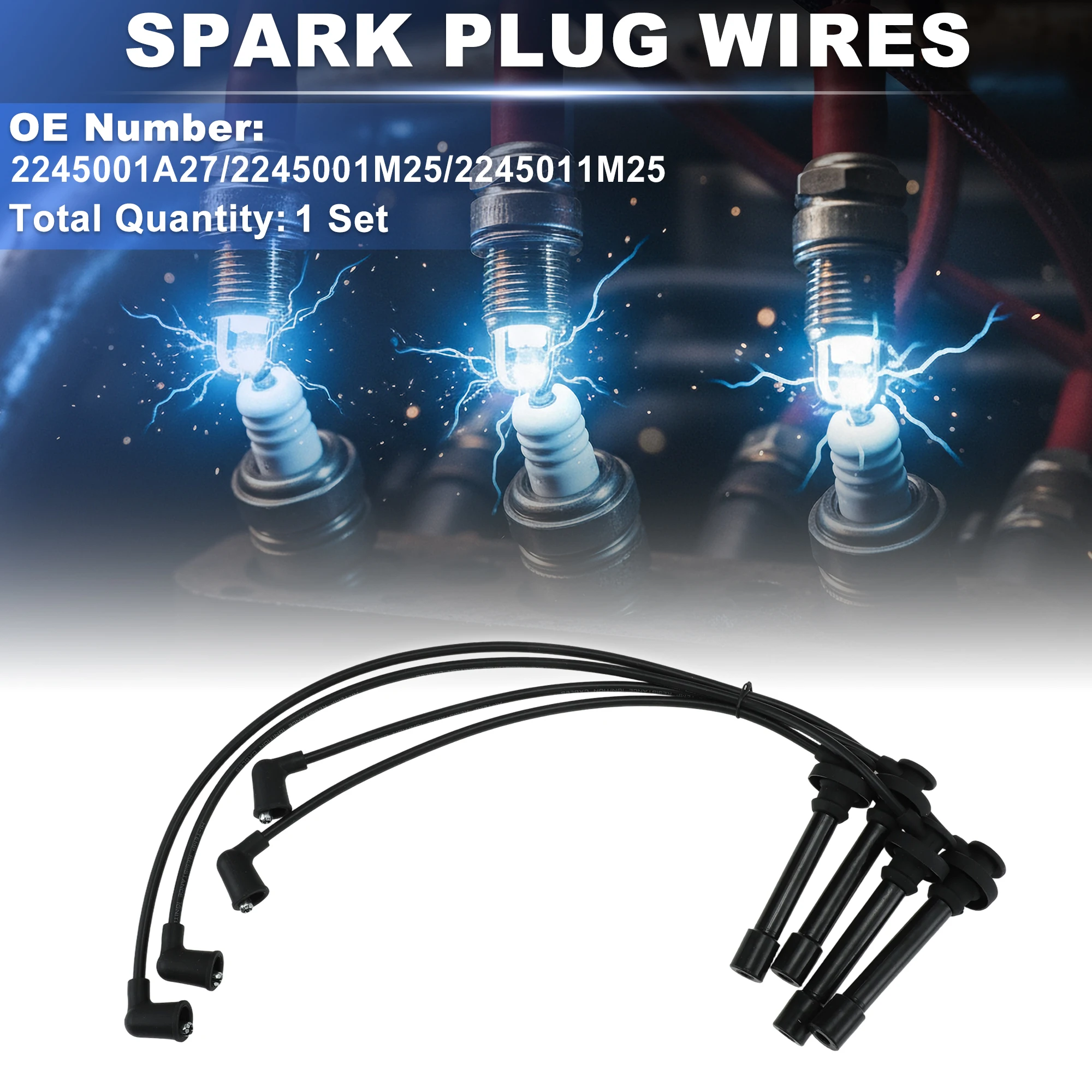 UXCELL 1 set Spark Plug Wire for Mitsubishi Expo 1992-1995 MD183124/MD193015/MD198216
