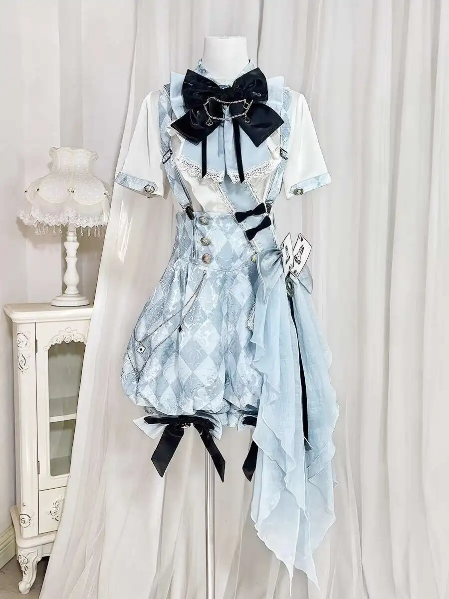 

Новый карнавальный костюм Fiesta на Хэллоуин, косплей, костюм Лолиты Wangzi, костюм гей-парень Zhengtai, молодежные топы, шорты синего цвета