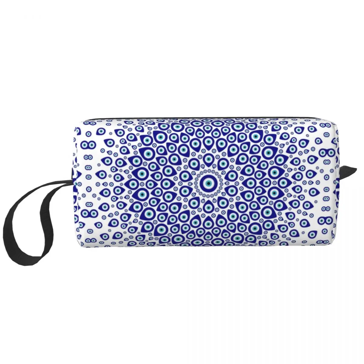 

Nazar Amulet Turkish Evil Eye Makeup Bag Pouch Blue Boho Cosmetic Bag Travel Toiletry Small Makeup Pouch Storage Purse Men Women