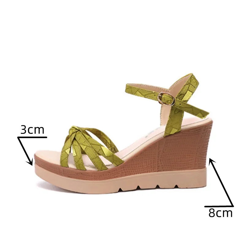 Small Big Size 32-43 Model Beach Office High Heels Wedges Shoes for Women Summer 2024 Elegant Thick Sole Platform Sandals