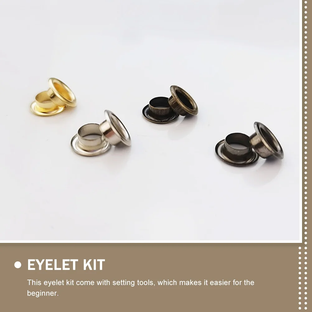 

1 Box Eyelet Kit Alloy Grommets for Strap Bags Shoes Clothes Crafts Easy Installation Grommet Tool Kit
