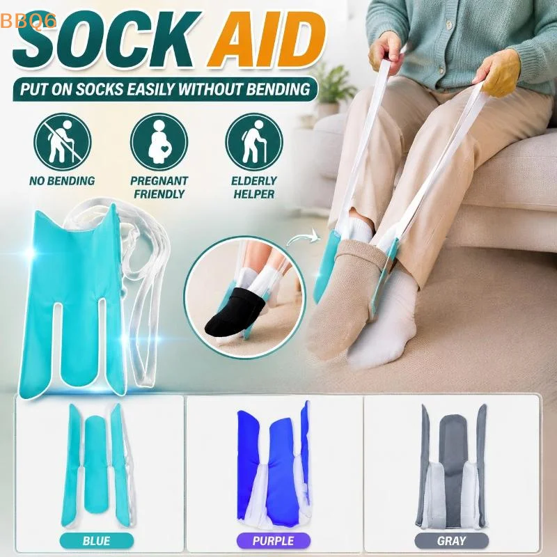 No Bending Sock Aid Tool Sock Aid Pulling Device Sock Helper Easy On Sock Puller For Elderly Disabled Pregnant People Daily Home