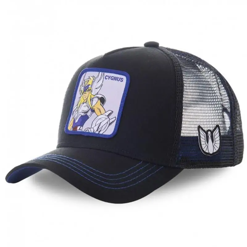 Boné de beisebol de algodão masculino e feminino, Anime Saint Seiya Phoenix, Ikki Cosplay, Esporte de Lazer, Trucker Hip Hop, Mesh Hat, Presentes de Natal