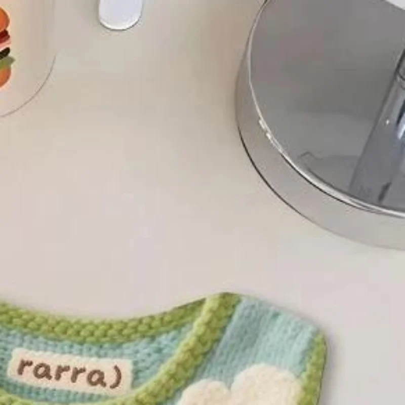 Knitted Mouse Pad With Cute 3D Cat Pumpkin Pattern Non Slip Base For Home Office Desk Aesthetic Decor