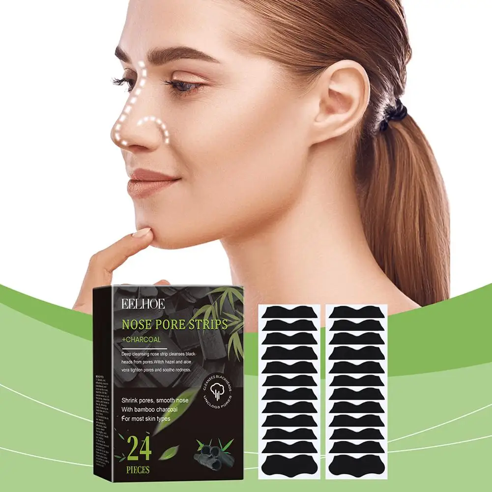

1bag Black Pig Nose Stick Bamboo Charcoal To Remove Film Clean Remove Stic And Pores Adsorb Nose Acne Dirt Blackheads Oil N G7P0