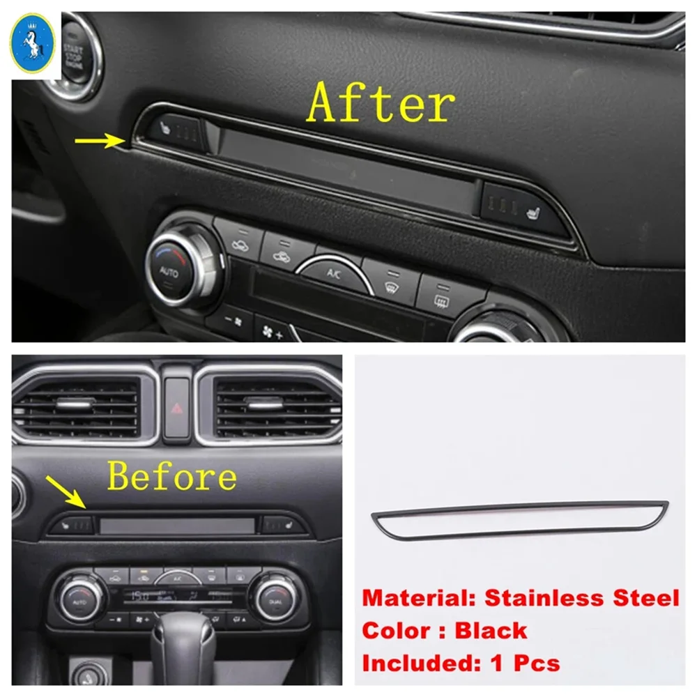 Car Rear Console Air Conditioner Vent Outlet / CD Panel Frame Cover Trim Fit For Mazda CX-5 CX5 2017 - 2023 Exterior Accessories - Image 4