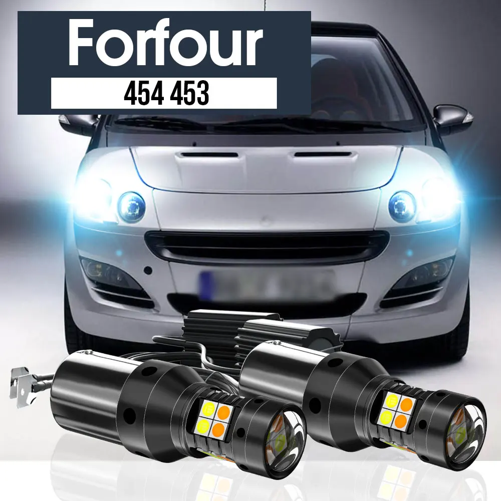 

2x LED Dual Mode Turn Signal+Daytime Running Light DRL Canbus Accessories For Smart Forfour MK1 454 2004-2006 MK2 453 2015-2019