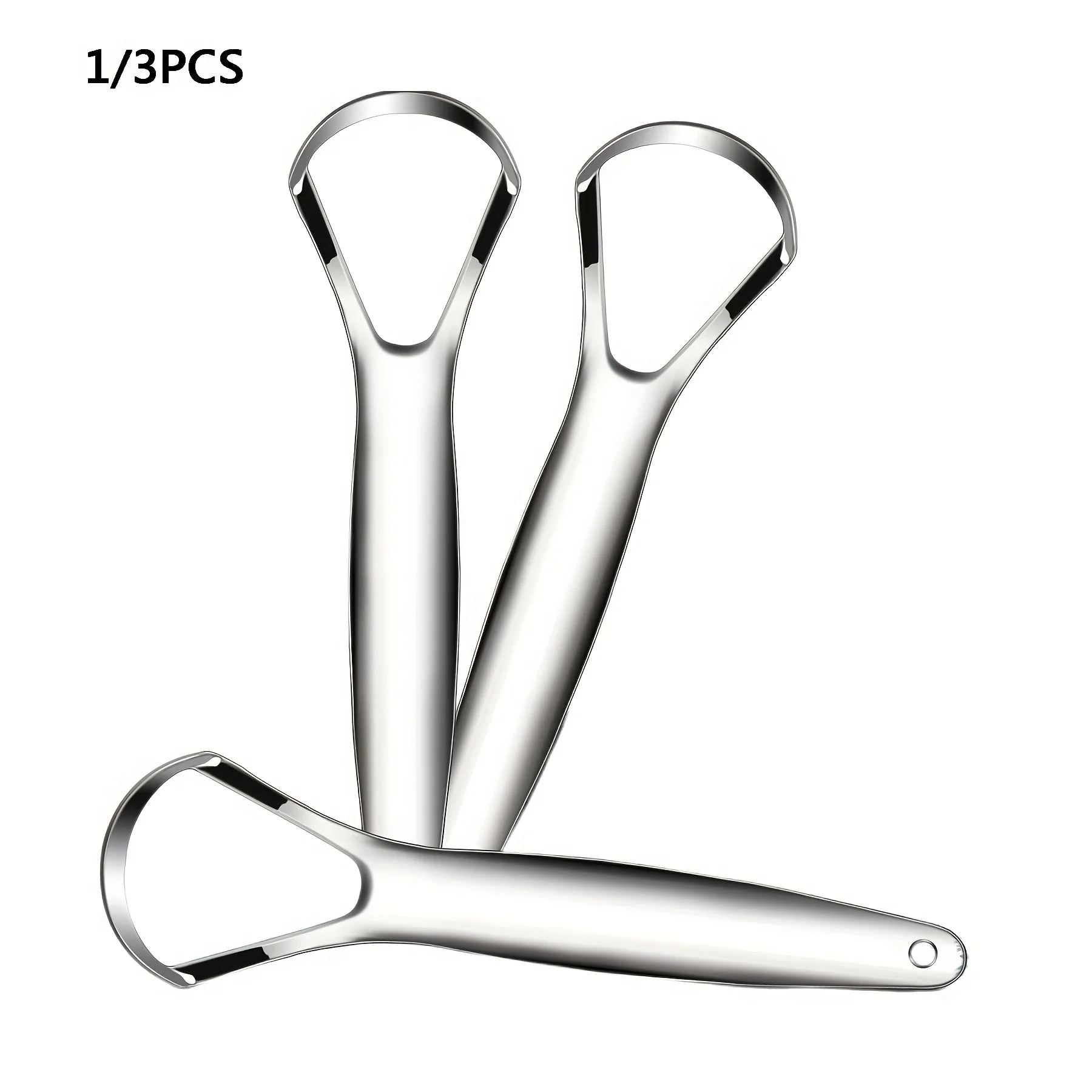 1/3pcs Tongue Scraper, Reduce Bad Breath for Oral Care, Stainless Steel Tongue Cleaners, Mental Tongue Cleaning Tools for Adults