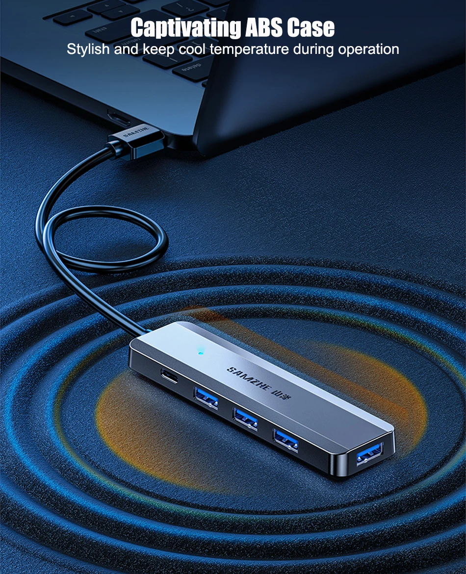 SAMZHE USB C HUB RJ45 PD 100W Adapter USB 3,0 5Gbps HUB USB HUB Für Macbook Air Pro iPad Laptop Desktop PC Adapter – Detail 7