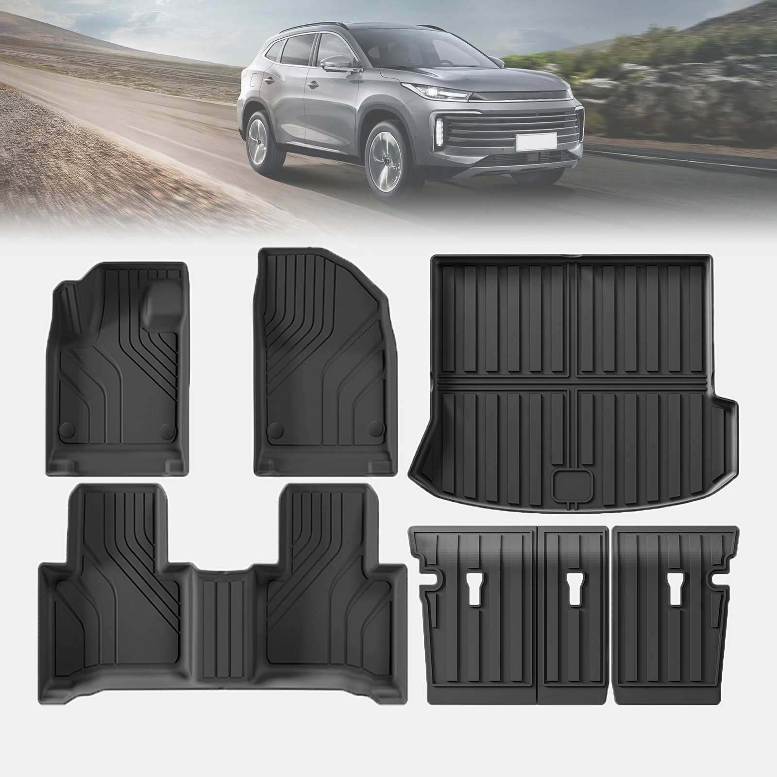 for EXEED TXL Fuel 2023 2024 2025 LHD Non-Slip Easy Clean Dustproof TPE Car Floor & Trunk Mats (Not For RHD)