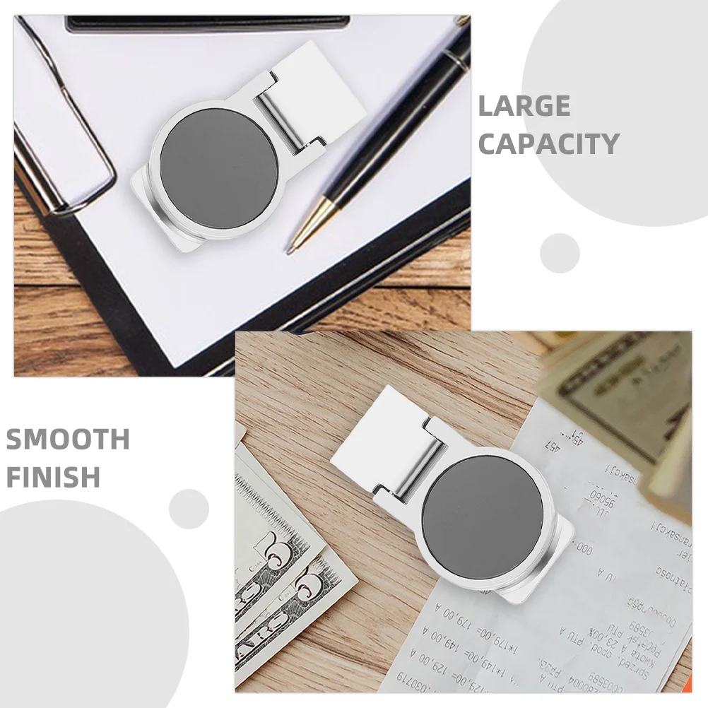 2 Pcs Stainless Steel Wallet Small Money Clip Banknote Holder for Cash Professional Fuse Bill