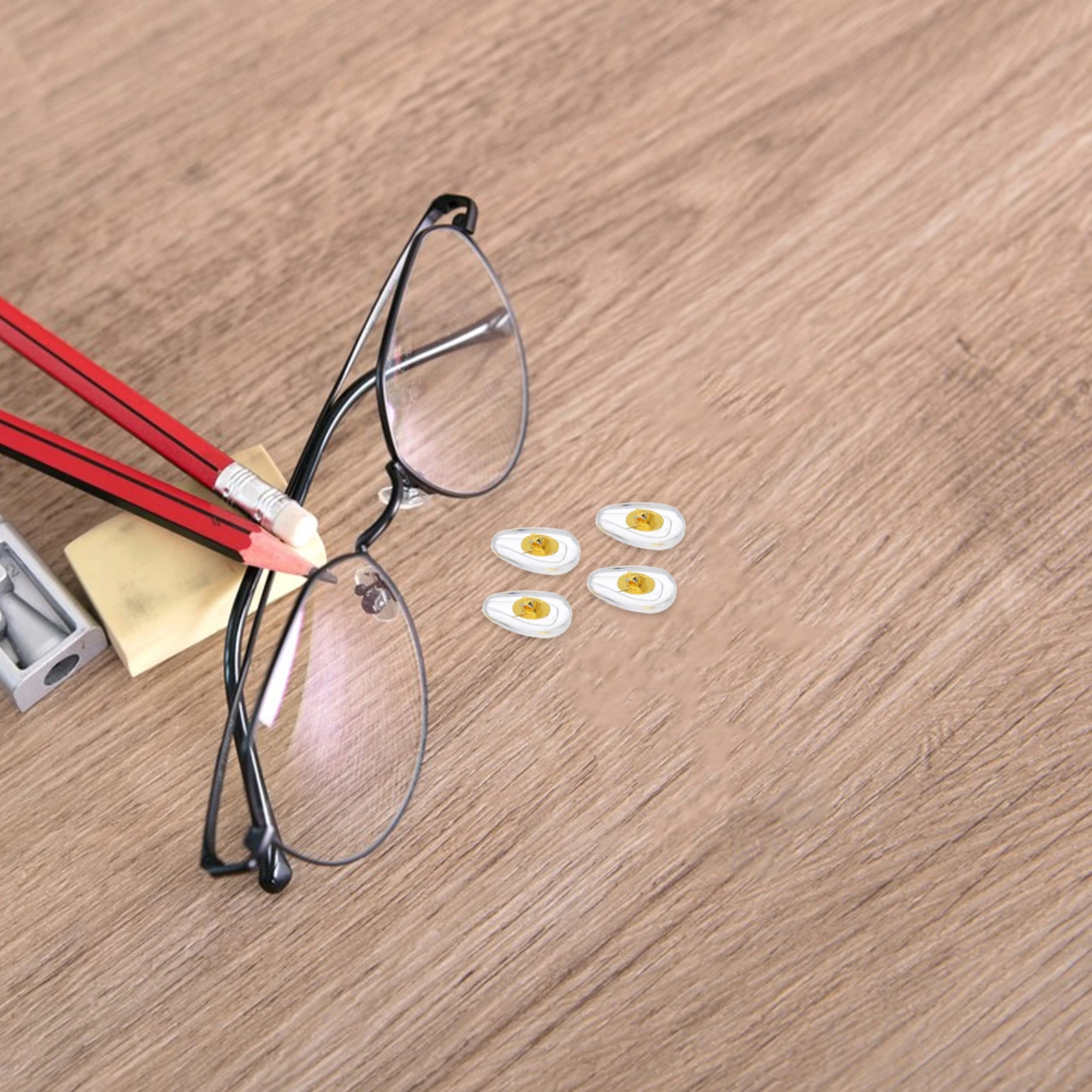 

6 Pairs Core Silicone Nose Pads Glasses Nose Pads for Glasses Anti Slip Golden Replacement Accessories