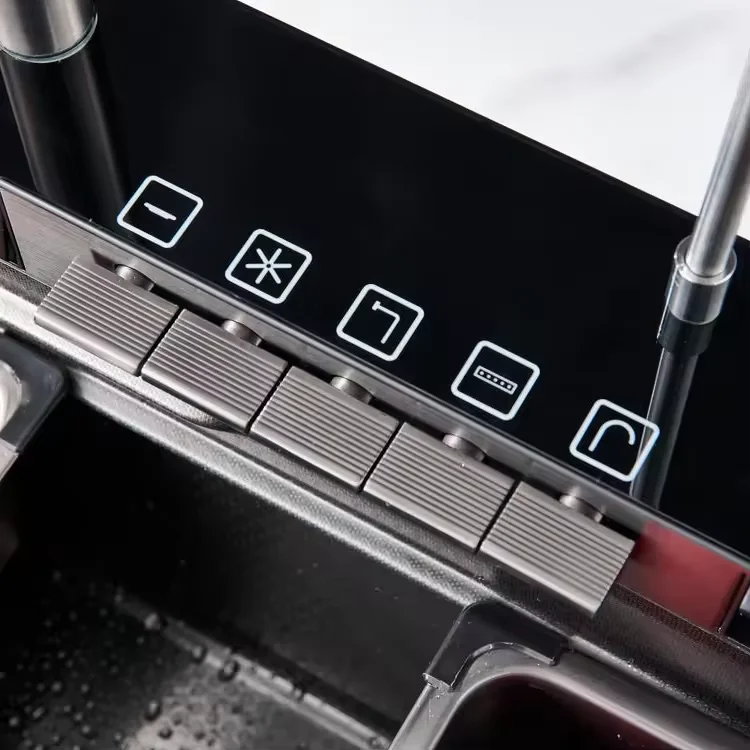 High Quality Single Bowl Stainless Steel Kitchen Sink Handmade Digital Display Waterfall Bottom Black Kitchen Sink