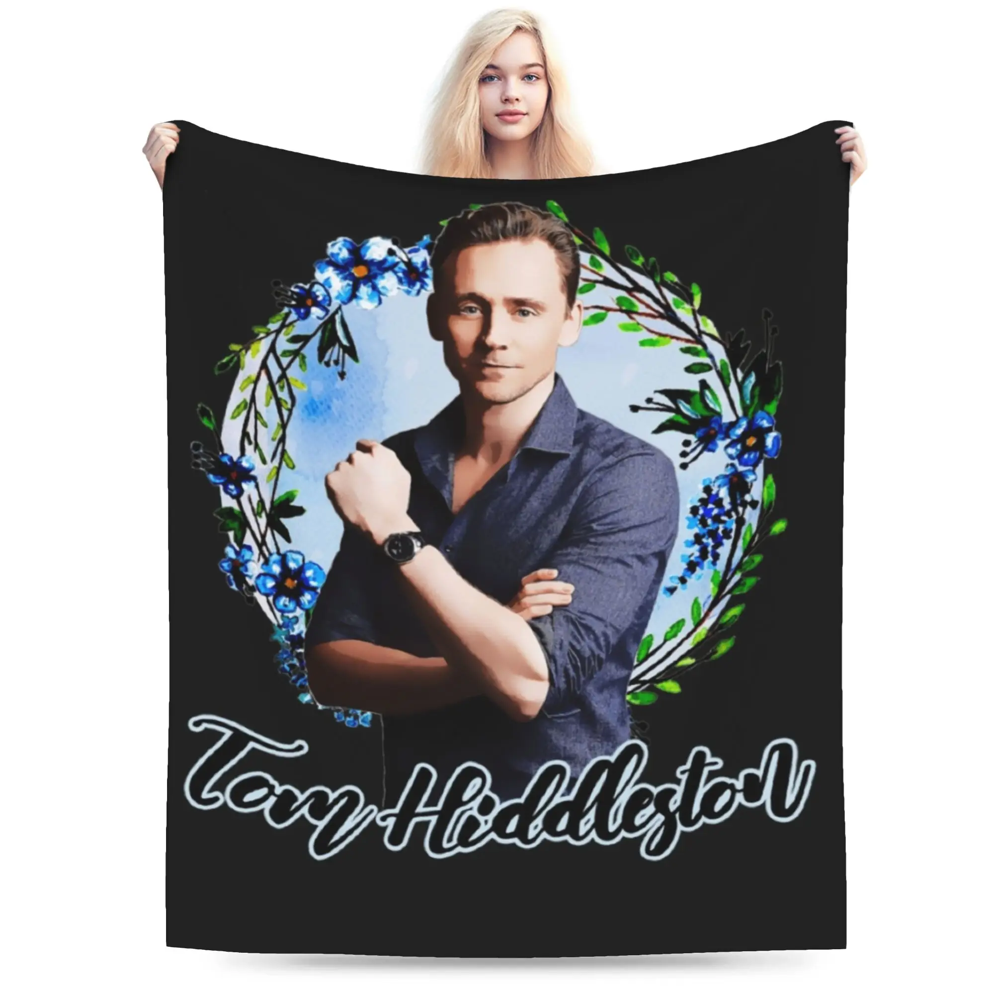Custom Tom Hiddleston Classic Blanket Warm Fleece Soft Flannel Actor Throw Blankets for Bedroom Couch Outdoor Autumn