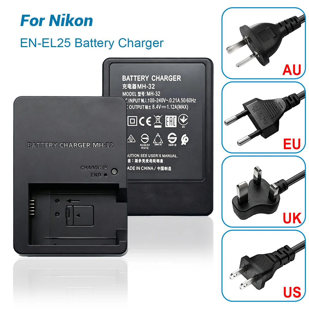 Akku-Ladegerät für Nikon EN-EL25 ENEL25a, kompatibel mit Nikon Z30 Z50 ZFC Z50II Kamera MH32 MH-32 – Detail 6