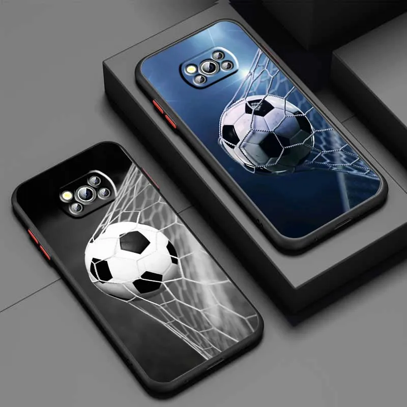 

Football pattern design For Xiaomi Poco x7 M7 X6 X5 X4 X3 M6 M5 M4 M3 F6 F5 F4 F3 Pro 5G Frosted Translucent Phone Case