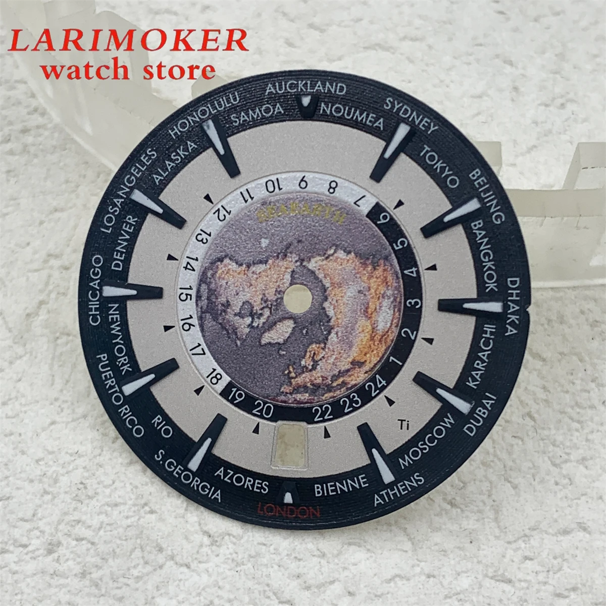 33mm aseptic watch dial C3 green luminous 6 o 'clock date Green luminous with NH35 movement watch retrofit