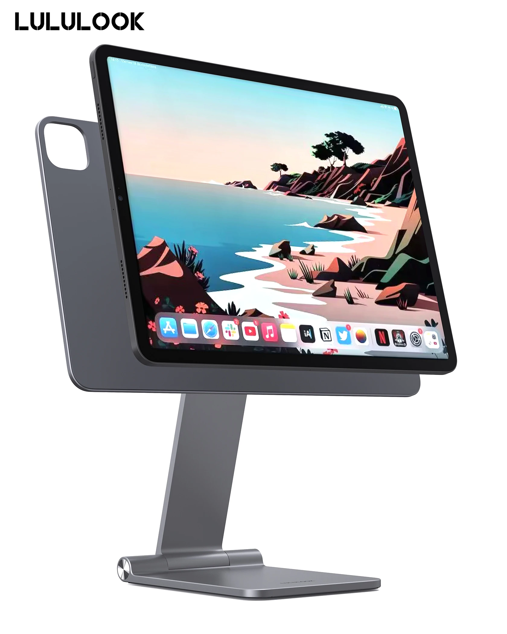 

LULULOOK Magnetic Stand For iPad Pro,Adjustable Foldable Holder For iPad Pro 12.9/11 iPad Air 5/4th Rotation Bracket Take Notes