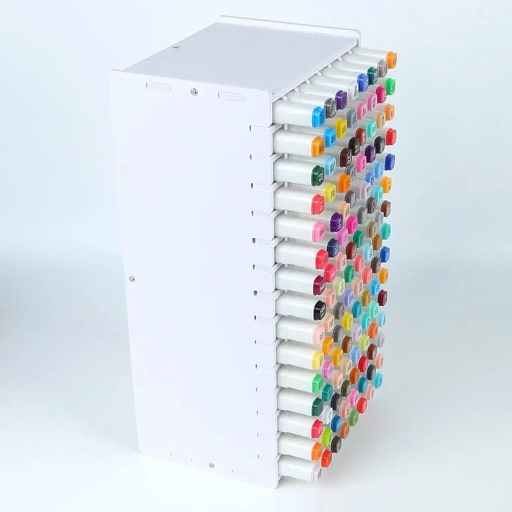 New PVC Art Marker Rack 72/120/180/240 Grids Large Capacity Mark Pen Storage Box Multi Slots Pen Container Marker Pen