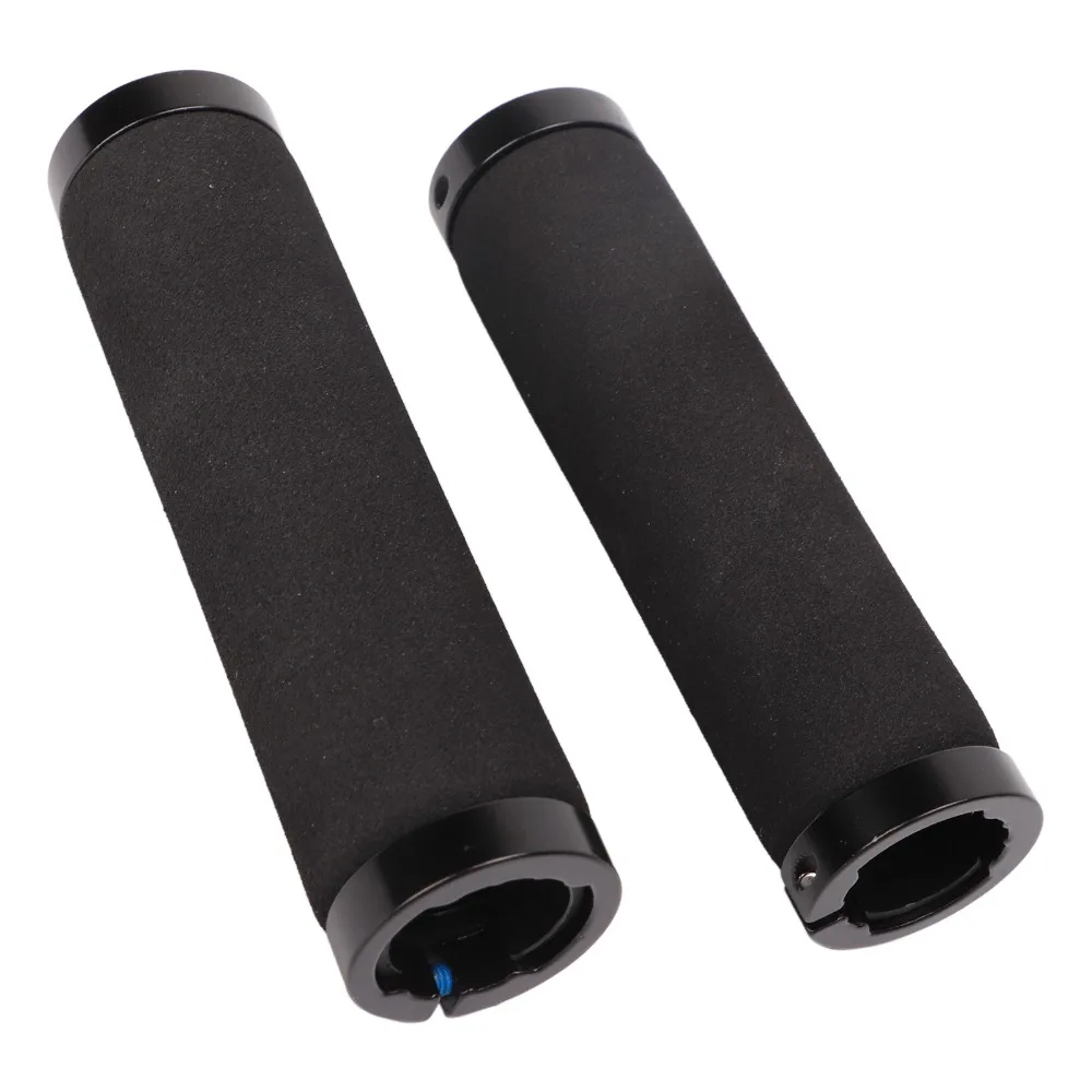 AliExpress NONE 1 Pair Ergonomic Bike Handle Grips Non Slip Sponge+Aluminum Alloy Double Lock on Bike Handle Grip Black Shock-Absorbing