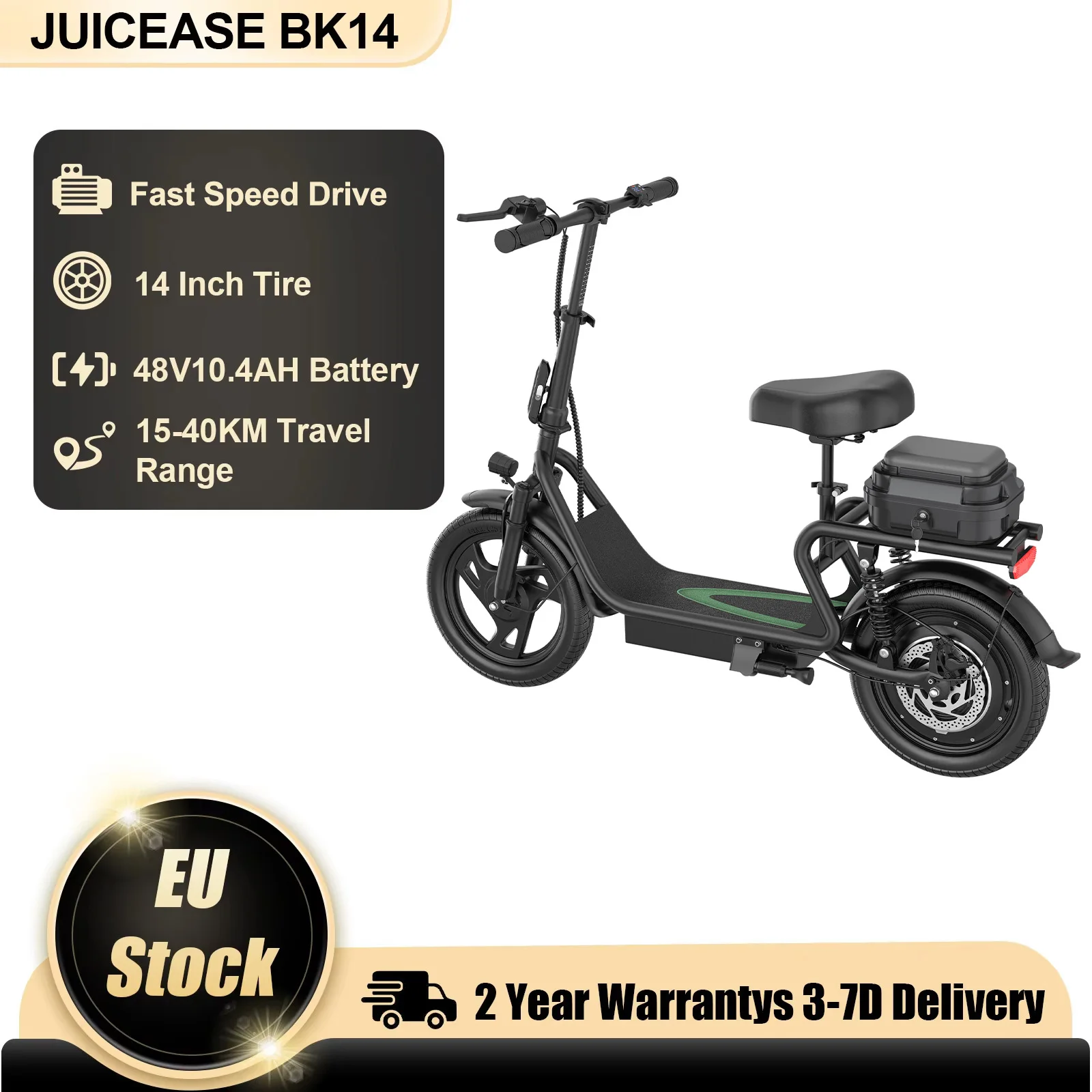 JUICEASE BK14/BK14 PRO Elektrofahrrad 40/100KM Super Lange Reichweite Erwachsenen-E-Bike APP-Steuerung 14 Zoll Fat Tire Mountain E-Bike
