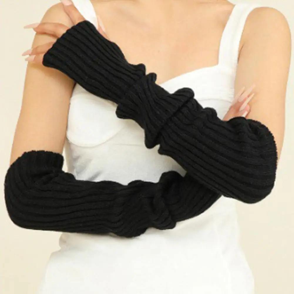 Women's Gloves Half Finger Autumn and Winter Long Style Arm Sleeve Open Weave Wool Soft Comfortable Female's Gloves