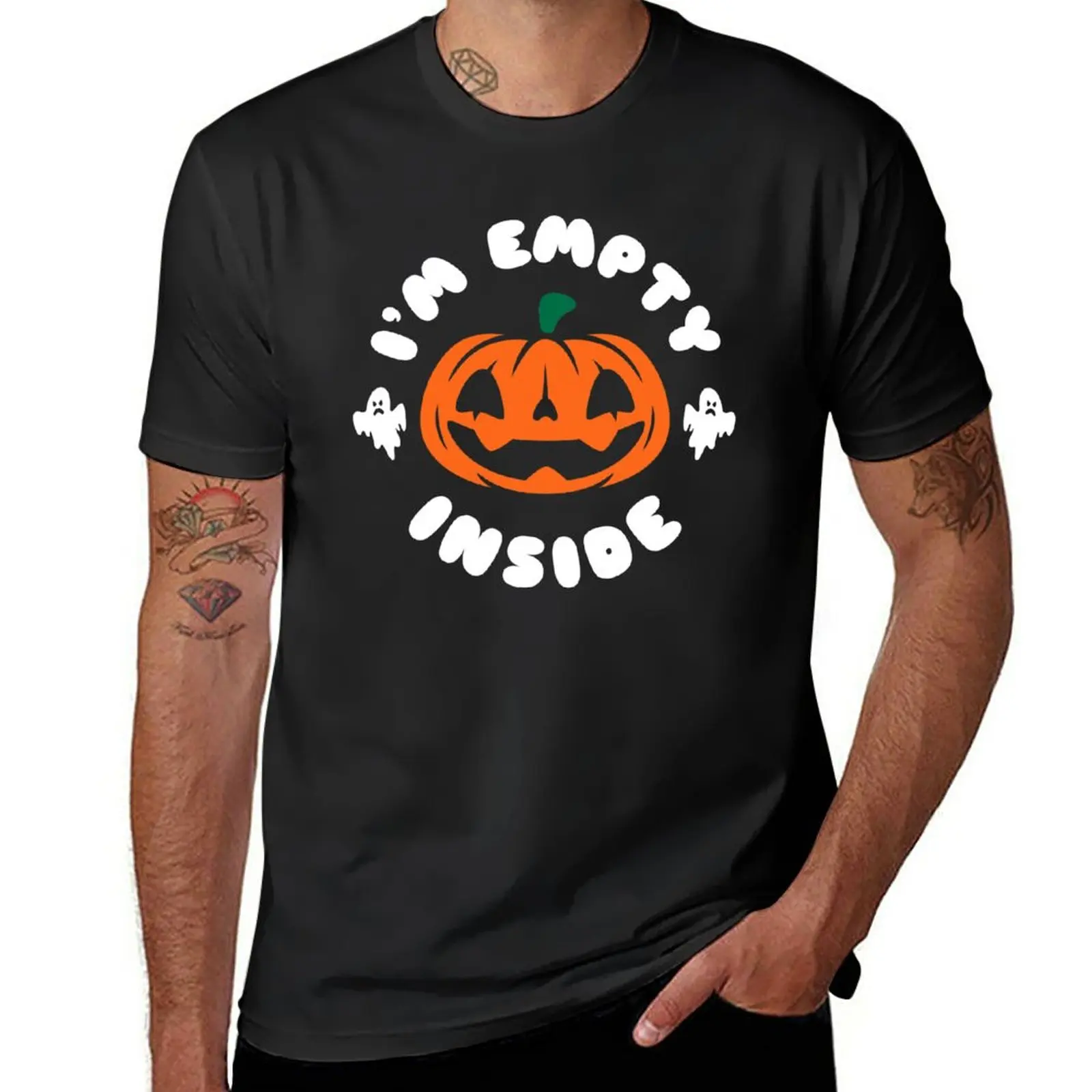 New I'm Empty Inside - Emo Pumpkin - Halloween - Funny Goth T-Shirt graphic t shirts men workout shirt