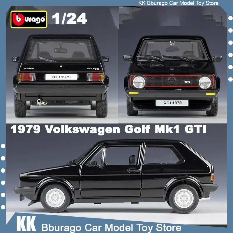 

Модель автомобиля Bburago 1:24 1979 Volkswagen Golf Mk1 GTI из сплава, модель спортивного автомобиля под давлением, Классическая модель спортивного автомобиля, имитация детских подарков