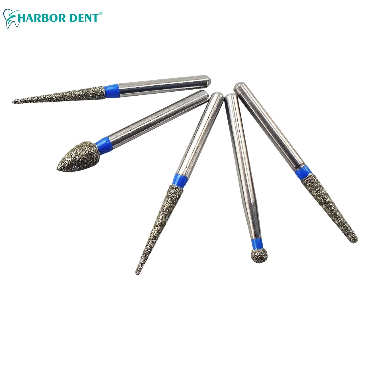 5pcs/Box Dental Diamond Burs Drill Dia-burs For High Speed Handpiece Polishing Tools