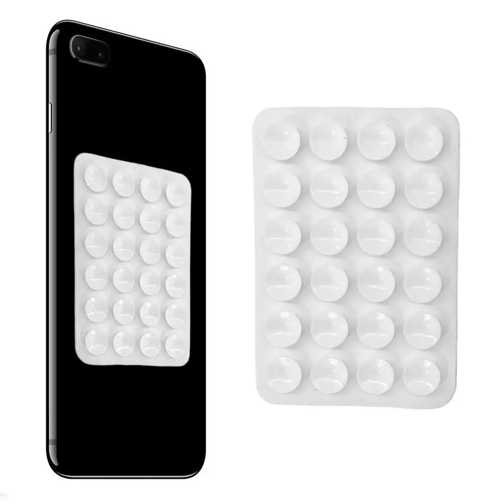 Silicone Suction Cup Wall Stand Mat Multifunctional Silicone Suction Phone Holder 24 Square Anti-Slip Single-Sided Leather Case