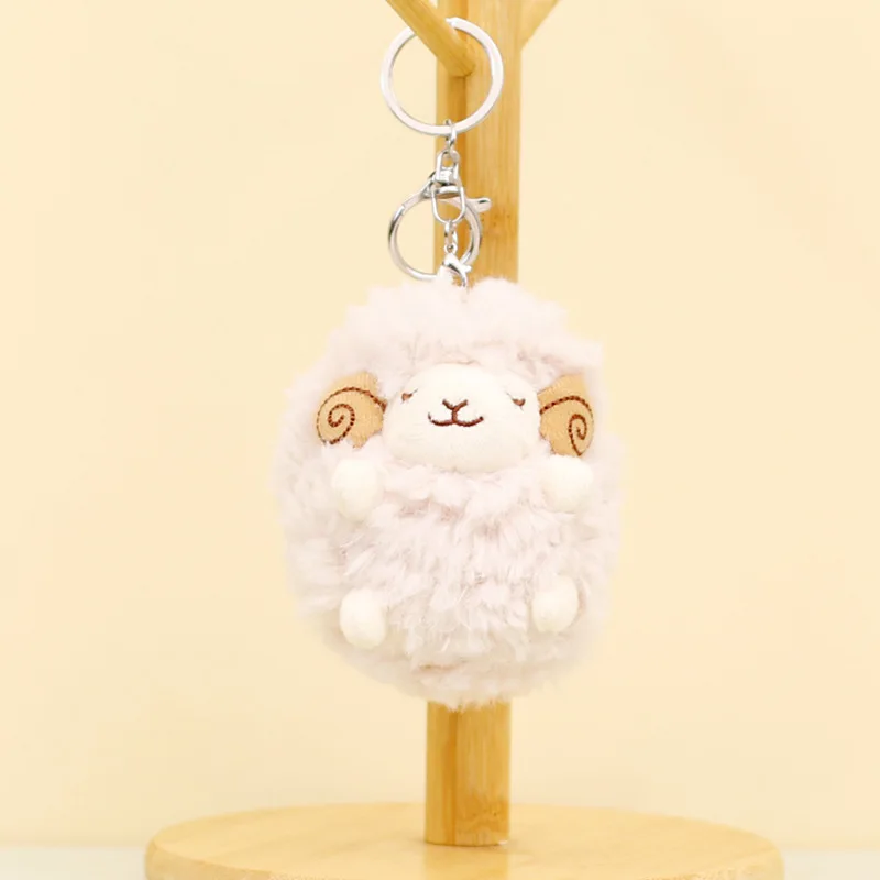 Mignon Mini sac à dos décoration mouton en peluche jouet pendentif doux agneau poupée ornement porte-clés pour décoration de voiture mouton en peluche pendentif