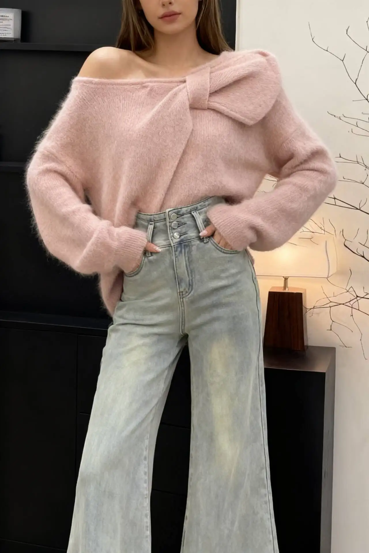 

Sweaters Jumpers Pullovers Womens Pullover Korean Style Woman Oversize Diagonal Stripe Professional Business Meeting BF Y2K Lady