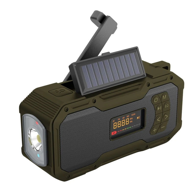 AM FM Radio NEW Emergency Product Portable Wireless Bluetooth Waterproof Multi Solar Speaker NOAA Radio with LED Electric Torch