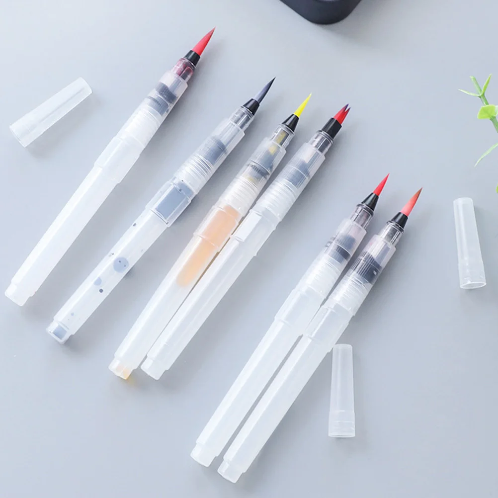 

4Pcs Water Coloring Brush Pen Set Smooth Blendable Watercolor Markers with Squeeze Barrel for Easy Ink Flow Washable