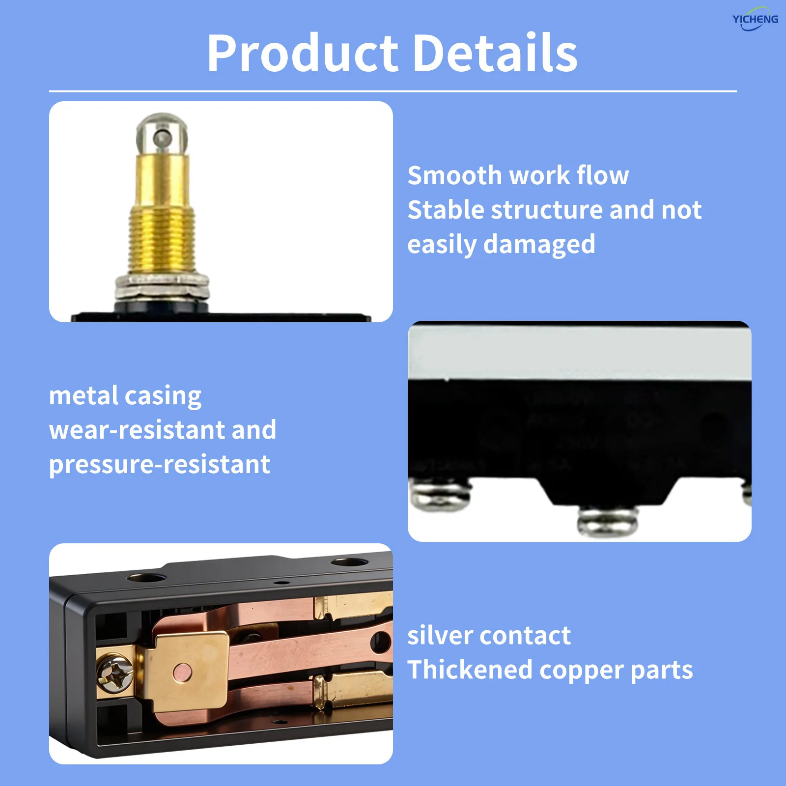10Pcs SPDT NO+NC Hinge Roller Lever Microswitch Action Switch