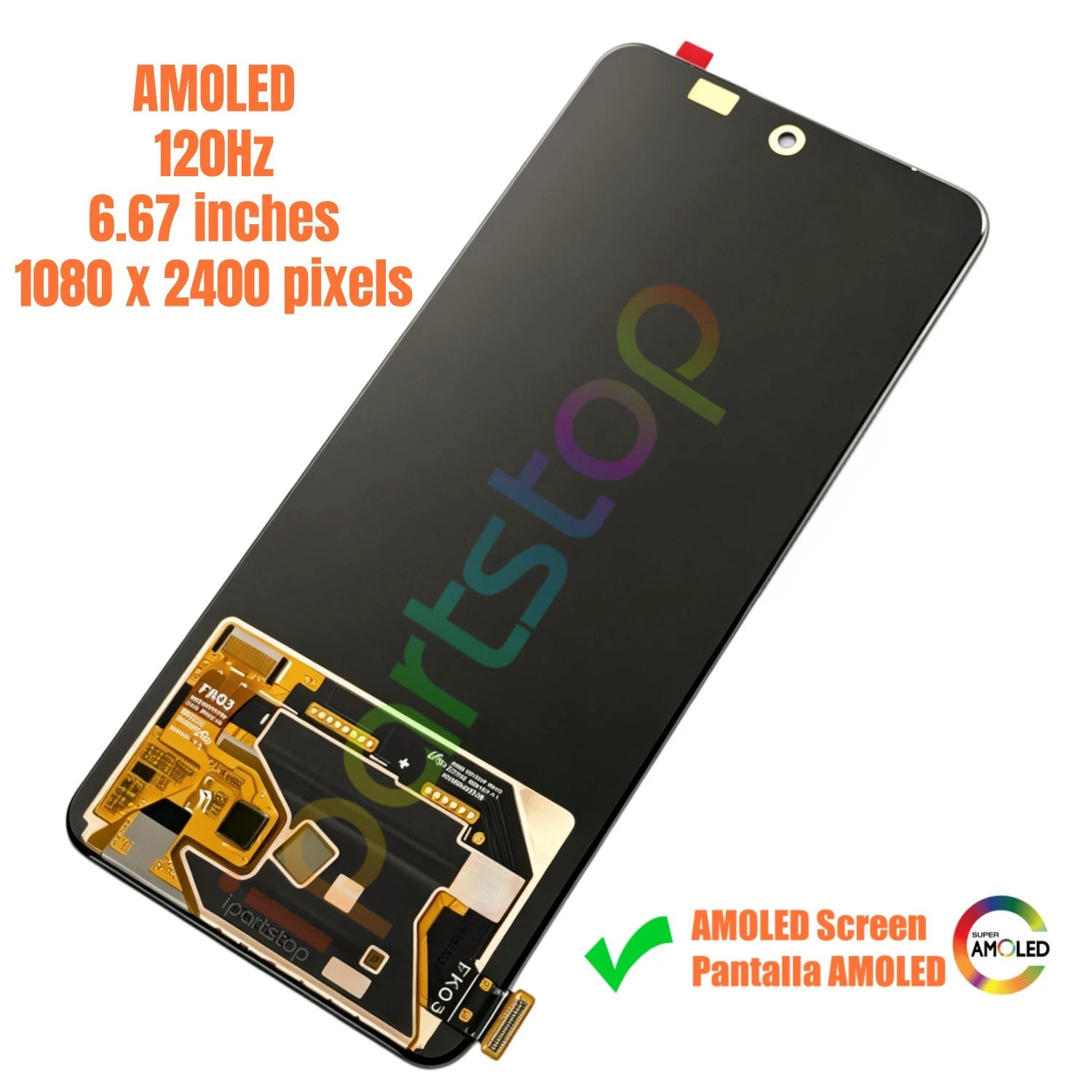 iParts Replacement New Display for Realme 14 5G RMX5070 14T RMX5078 120Hz AMOLED Touch Screen with Frame Assembly Black OEM