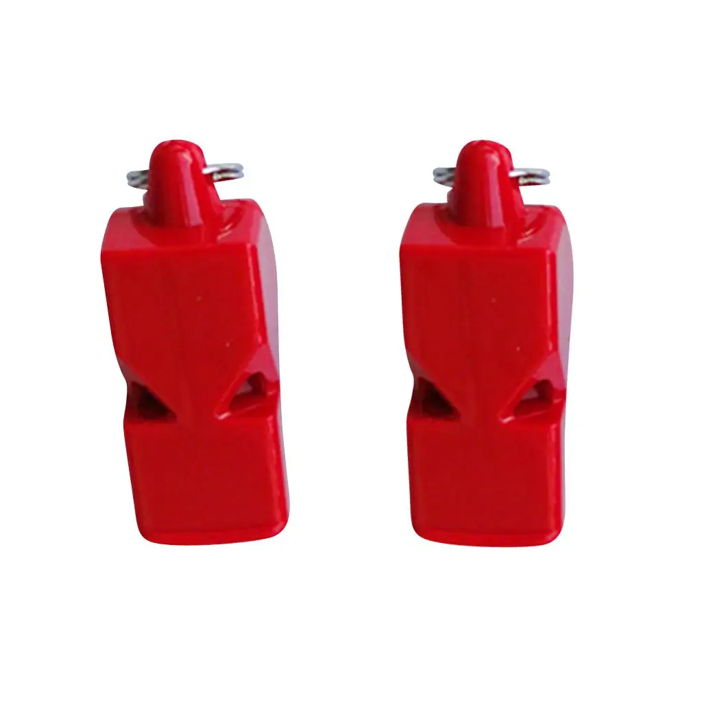 Sifflet de survie d'urgence en plastique, pour camping marin, bateau, rouge, lot de 2-4