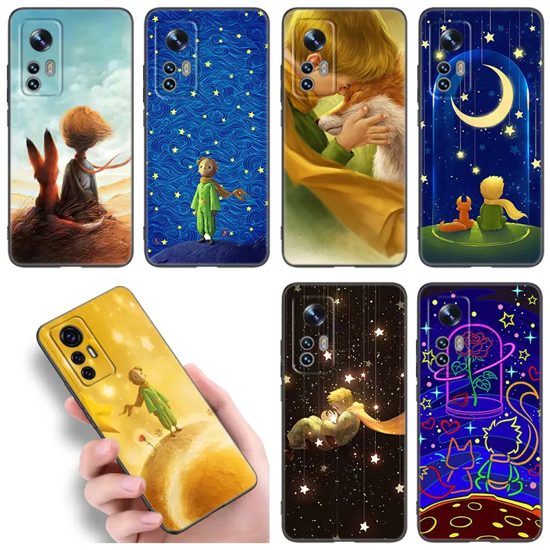 Little Prince Fox Phone Case For Xiaomi Mi 9 SE 8 10 10T 11 12 13 Lite 9T 11T 12S 12T 13T Pro 5G 11i 12X Black Silicone Cover