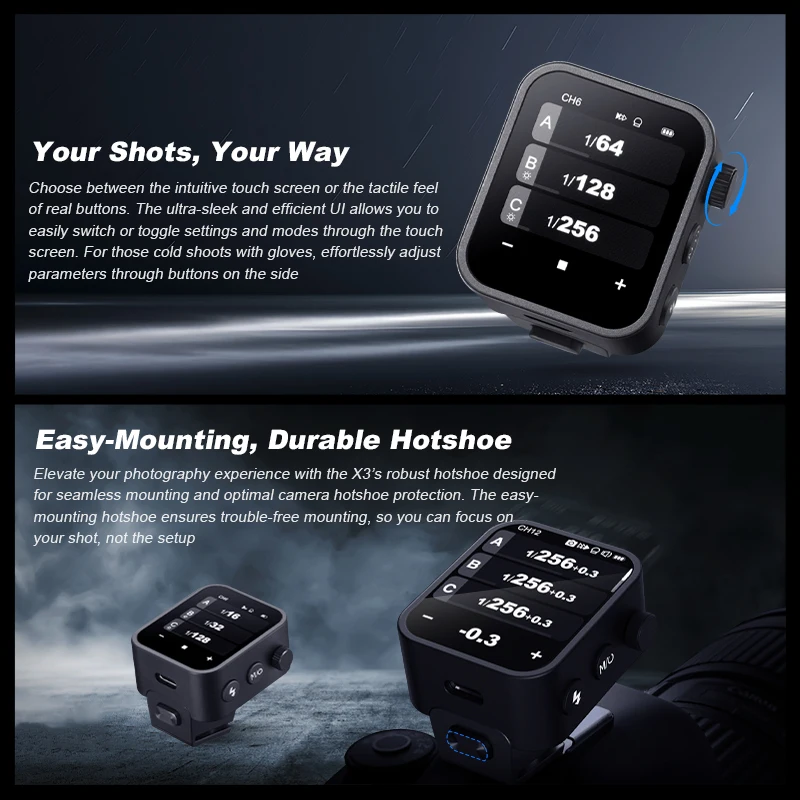 Godox X3 Flash Trigger C/N/S/F/O ไร้สายกะพริบ Trigger TTL HSS Touch Screen เครื่องส่งสัญญาณสําหรับ Canon Nikon Sony Fuji Olympus