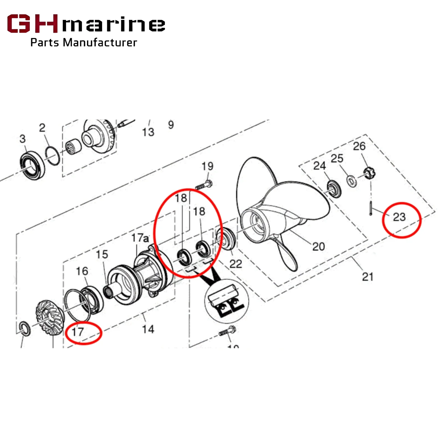 Outboard Motor Gearcase Seal Kit O-Ring for Tohatsu Nissan 40A-60A 332600061 3KY601030 345601030 3F3602230  Boat Engine