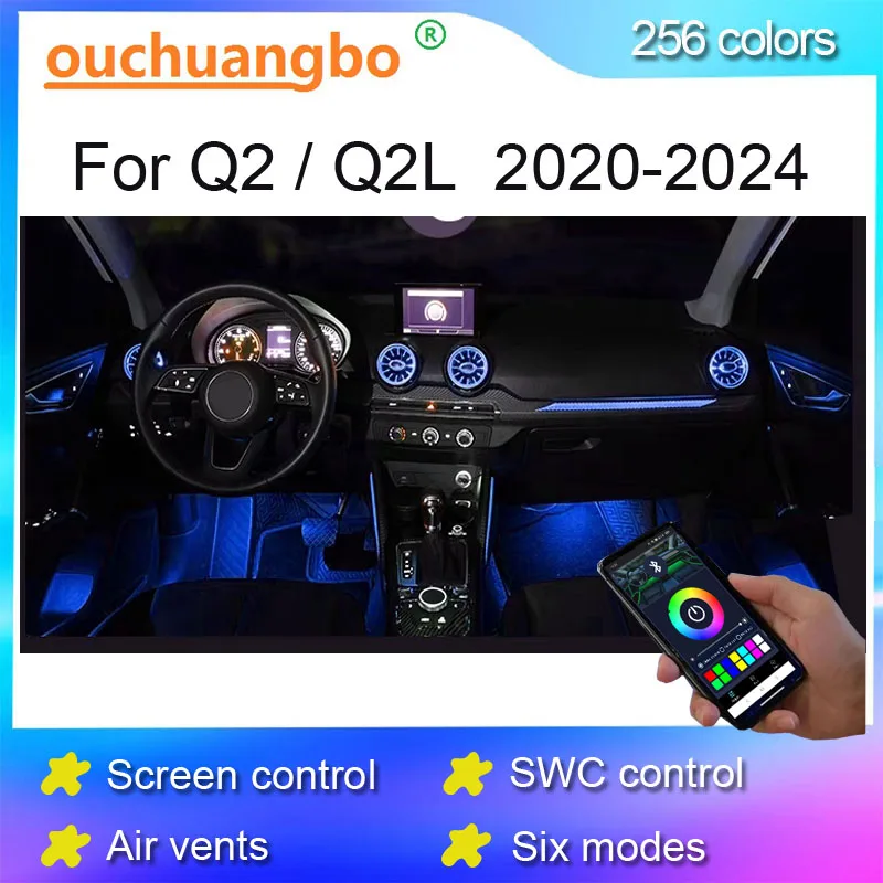 Ouchuangbo LED Atmosphere Light for Q2 Q2L 2020-2024 Ambient backlight Lamp internal Kit  Ambilight magic RGB screen control