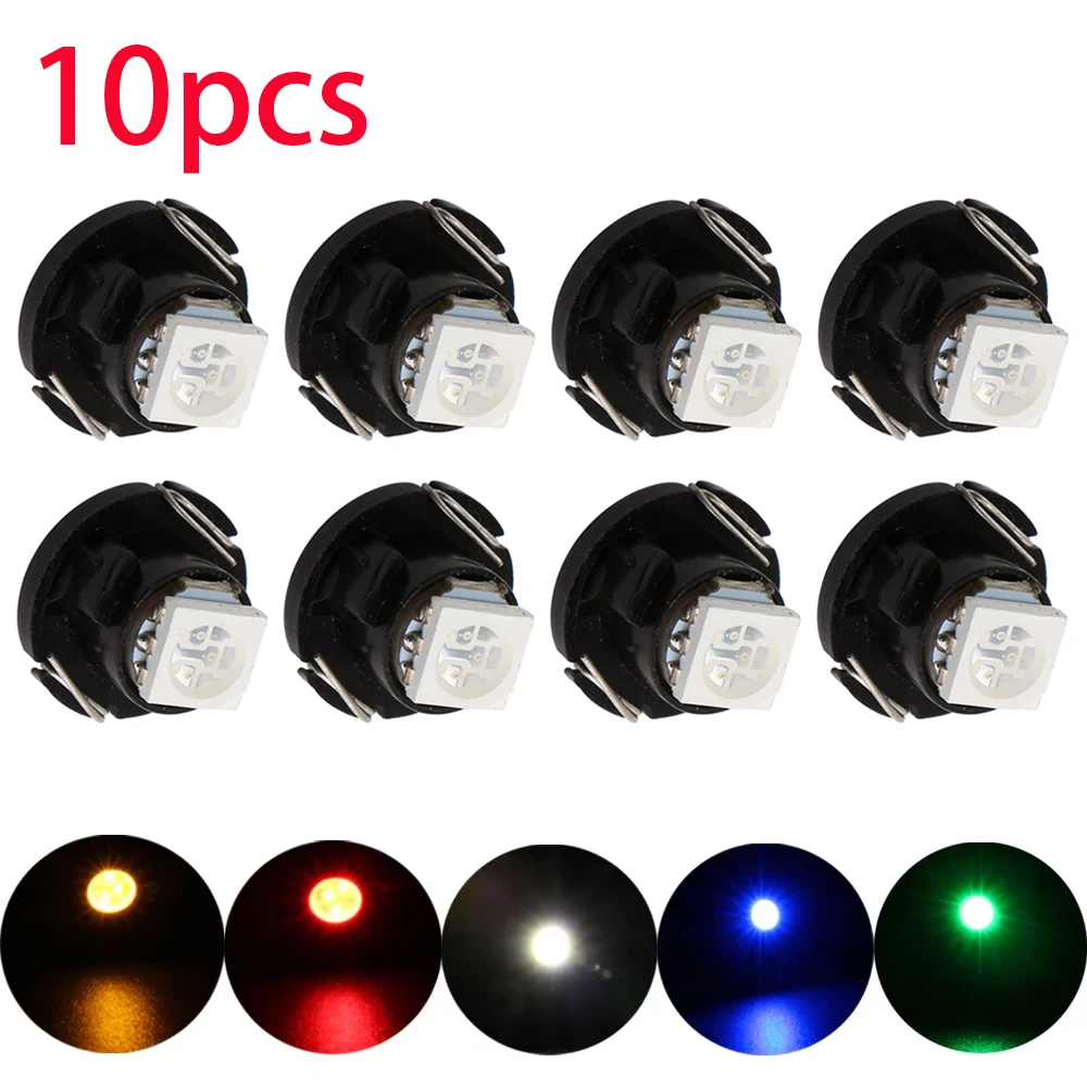 10pc T3 T4.2 T4.7 LED 5050 1210 1SMD Car Cluster Gauges Dashboard Ice Blue Red Pink Green Instruments Panel Light Neo Wedge Bulb