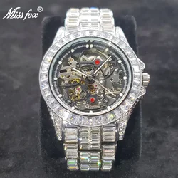 Hollow Mechanical Watches Men High End Hip Hop Diamond Auto Watch Luxury Ice Out Shiny Waterproof relogio masculino Dropshipping