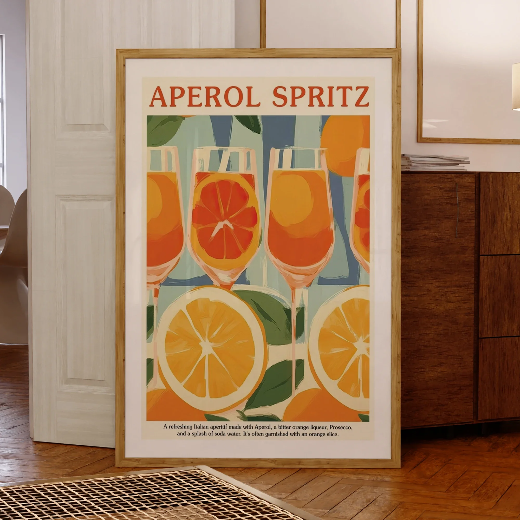 Aperol Spritz Muster Cocktail Orangen Wand Kunstdrucke Leinwand Malerei Poster Bild Für Wohnzimmer Schlafzimmer Wohnkultur