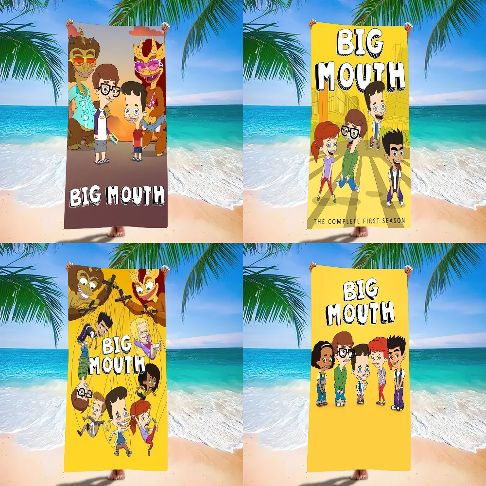 

Cartoon B-Big M-Mouth Towel Beach Towel Large Size Outdoor Travel Camping Absorbent toallas Towels Summer Swimming