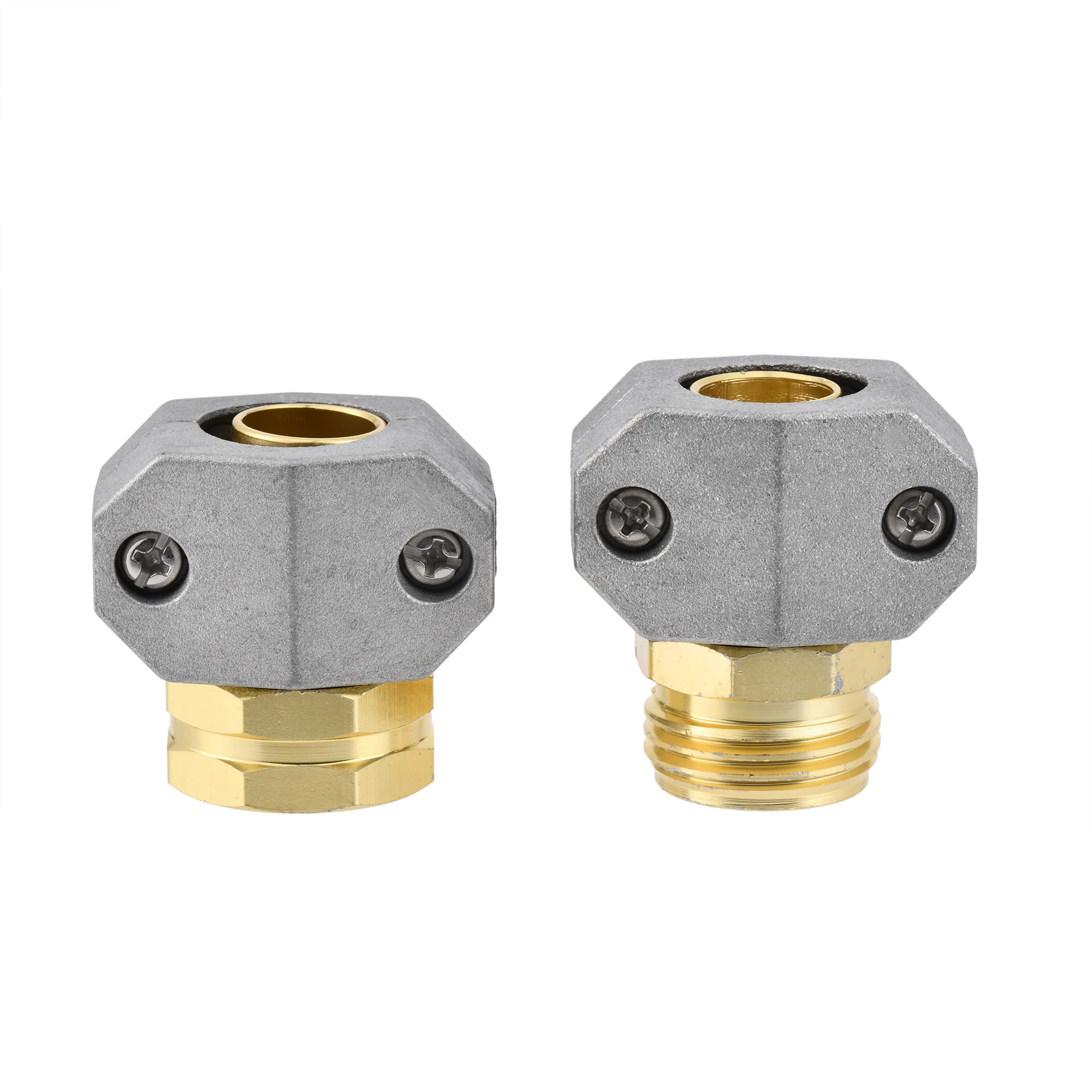 

Garden Hose Repair Kit 2 PCS Hose End Mender Male & Female Fittings for 5/8" 3/4" Garden Water Hose Repair