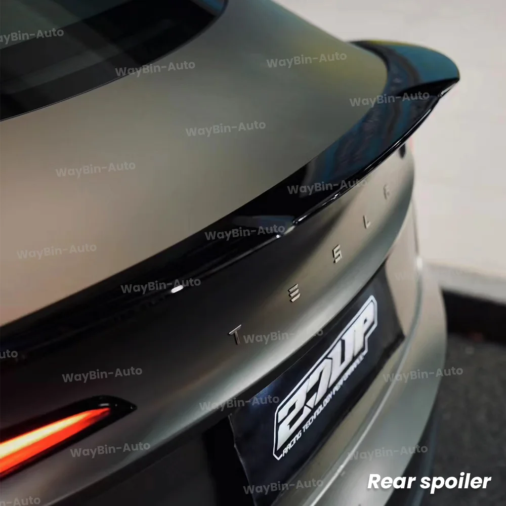 AD Labbro Anteriore Per Tesla Modello 3 Highland 2024 Paraurti Anteriore Labbro Nero Lucido Carbonio Sport Spoiler Modello 3 + Accessori Auto