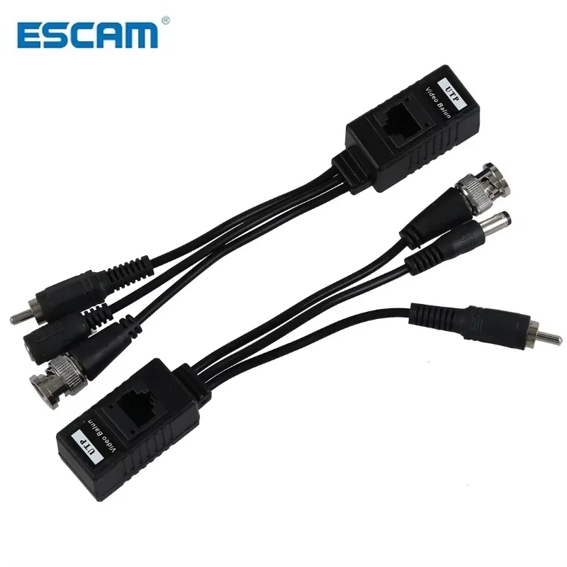 

1 Pair 3 in 1 Plug BNC Male to RJ45 Audio Video Power Balun Transceiver for CCTV Camera