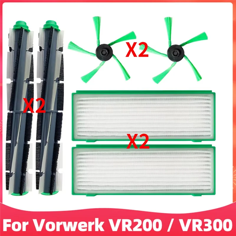 

CKFAM-6Pcs For Vorwerk Kobold VR200 VR300 Vacuum Cleaner Accessories Roller Side Brush HEPA Filter Enhanced Cleaning Efficiency