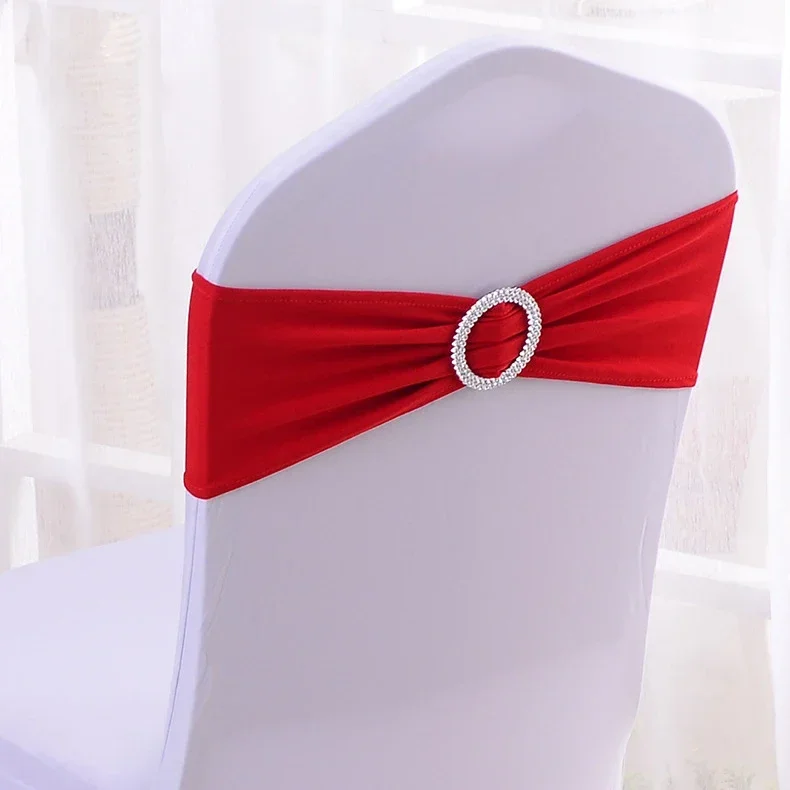 Chair Sashes Bows Wedding Lycra Chair Spandex Bands Stretch With Buckle For Chair Covers Decoration Party Dinner Banquet